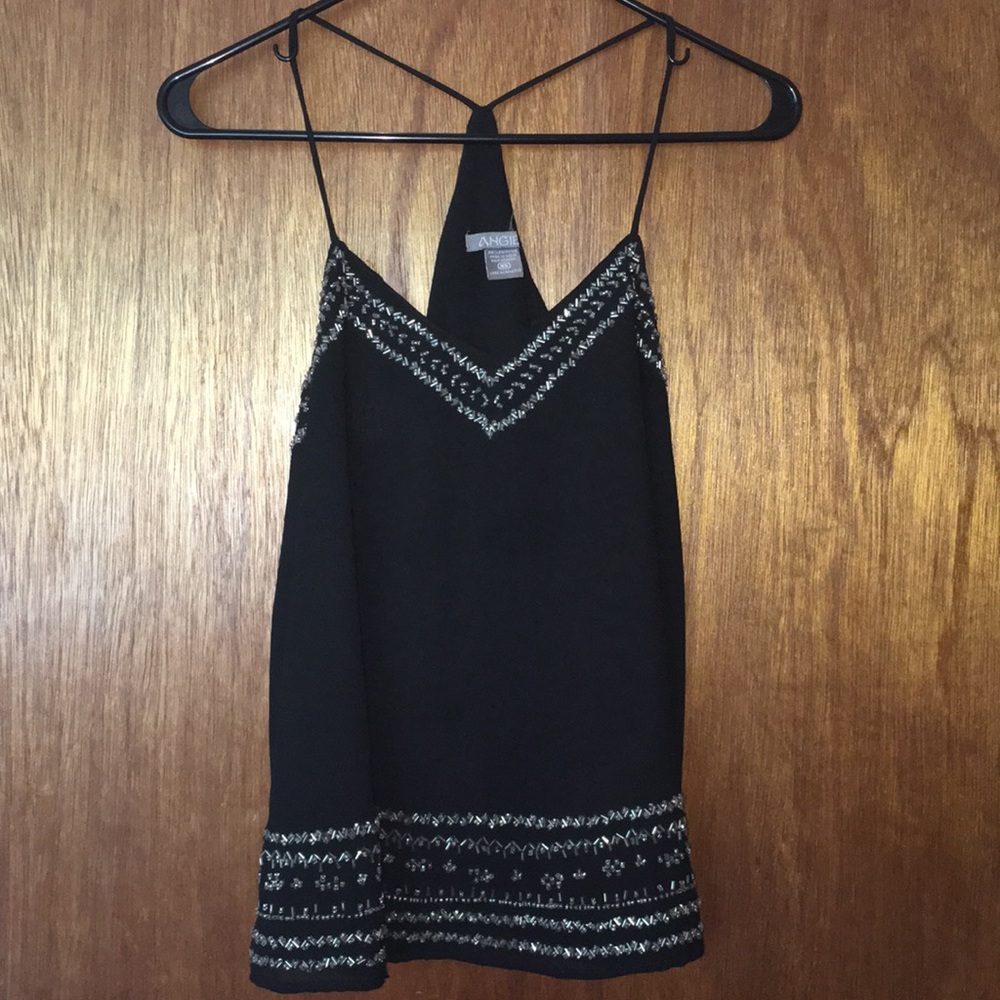 Black Silk Angie Studded Camisole Top Size XS
